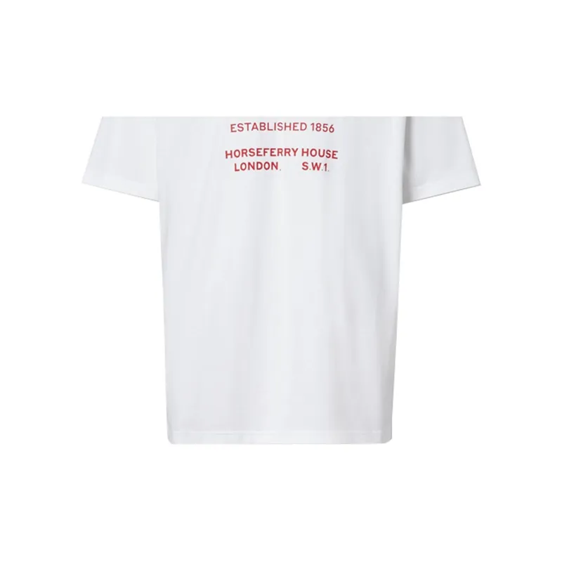 Burberry Horseferry Drop Shoulder Sleeve T Shirt Unisex White-5