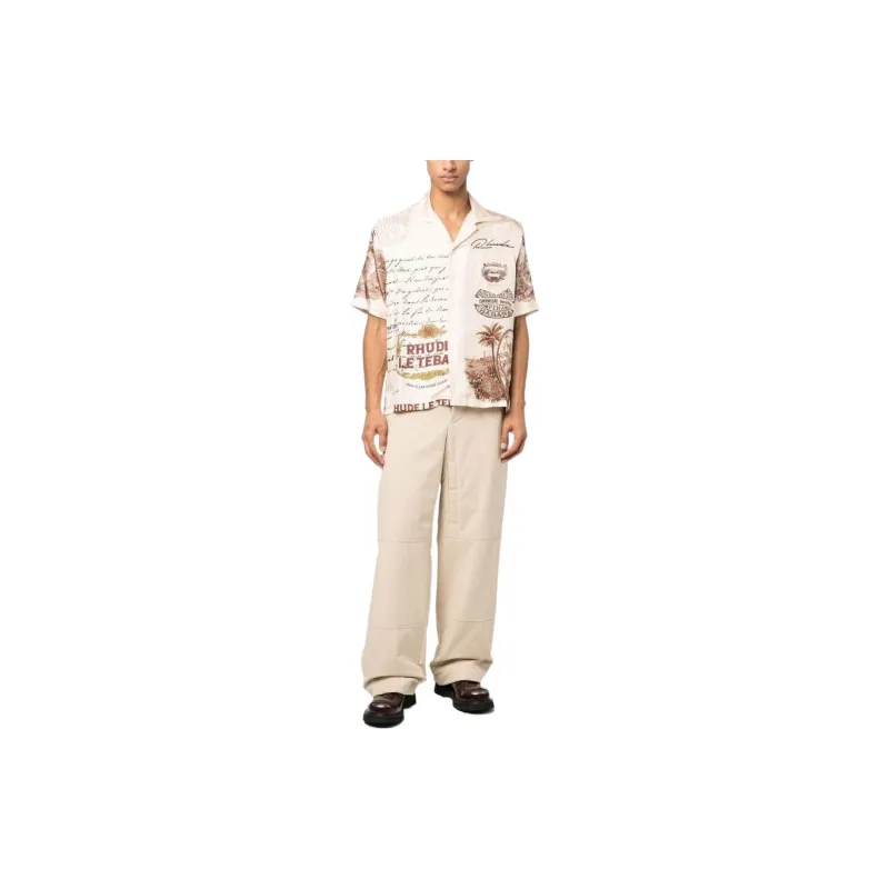 RHUDE Silk Cigar Short Sleeve Button Up-1