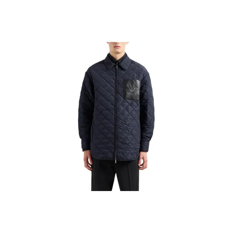 EMPORIO ARMANI Diamond quilted Nylon Blouson With Logo Pocket-1