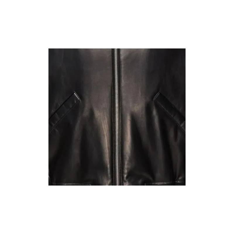 Ferragamo High neck Zipped Leather Jacket-4