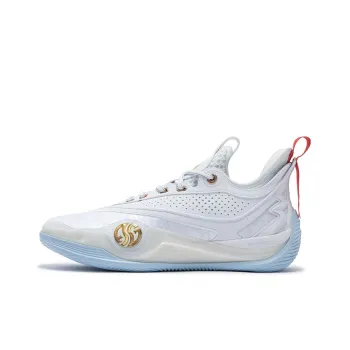 361° Zen VI PRM Baijiu Cushioned Wear Resistant Slip Resistant Low Top Basketball Shoes Men's White Gold