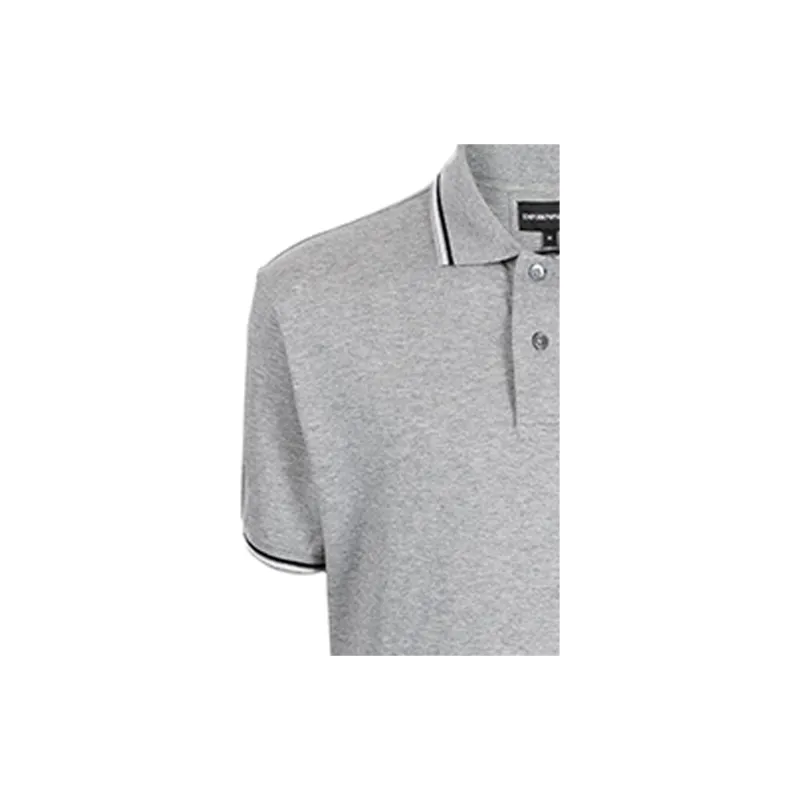 EMPORIO ARMANI Logo embroidered Cotton Polo Shirt-6