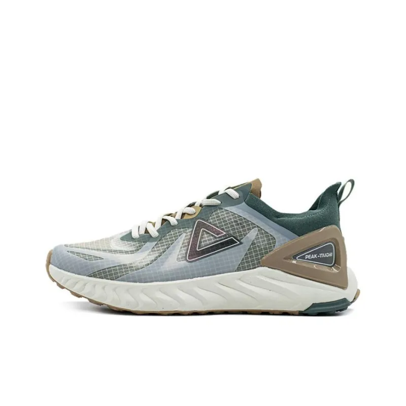 PEAK Tai Ji1.0 Breathable Low Top Running Shoes Men's Ecru Fruit Green-0