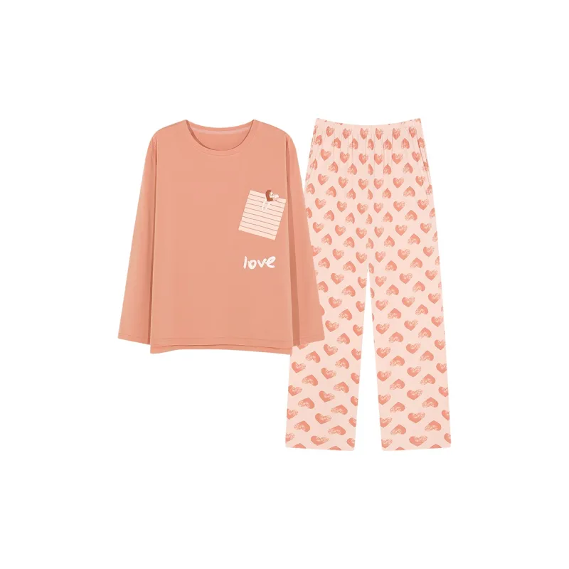 Cotton Has A Home Pajama Set Women's Sand Apricot Pink-0