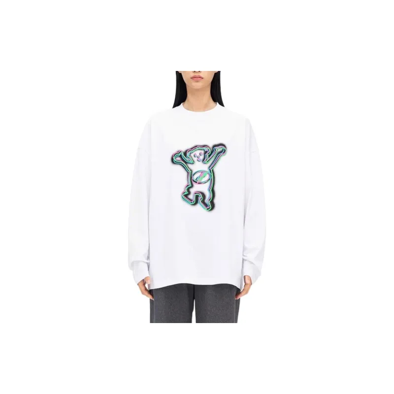 WE11DONE Colorful Teddy Print Long Sleeve T Shirt-1