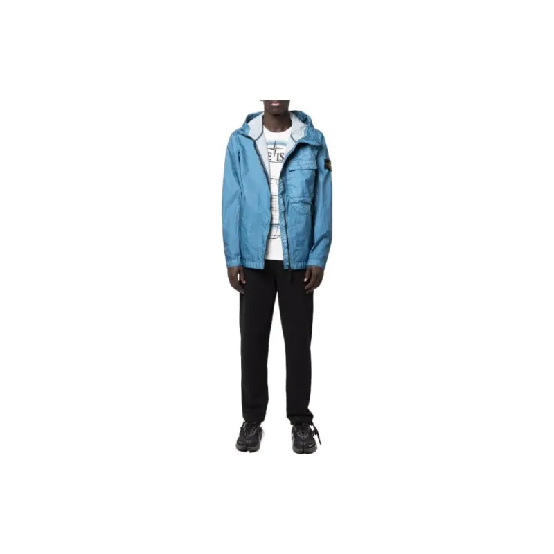 STONE ISLAND Compass badge Hooded Windbreaker-1