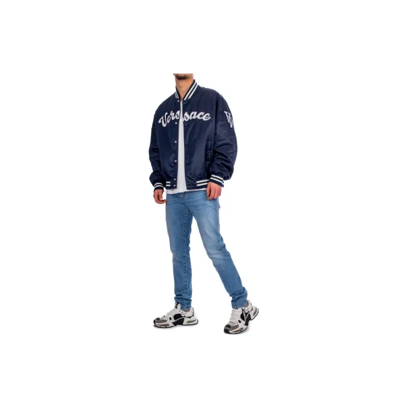 VERSACE Logo Embroidered Button Up Jacket-3