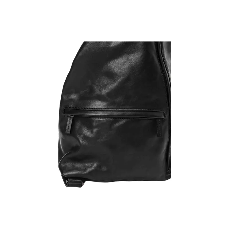 Yohji Yamamoto Cow Leather Backpack Unisex Black-7