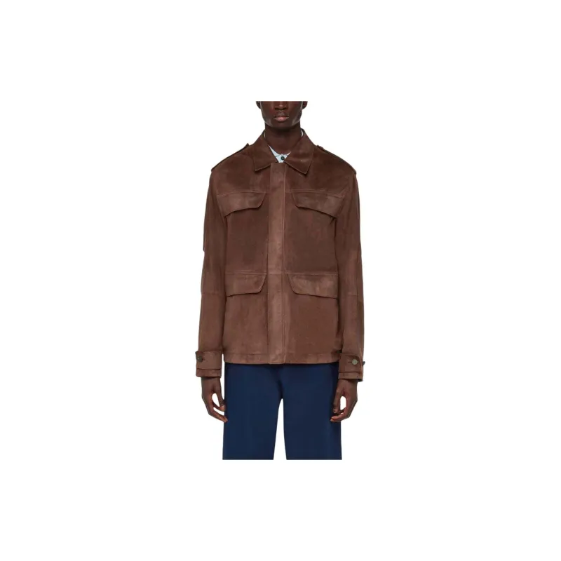 Ferragamo Buttoned Leather Jacket-1