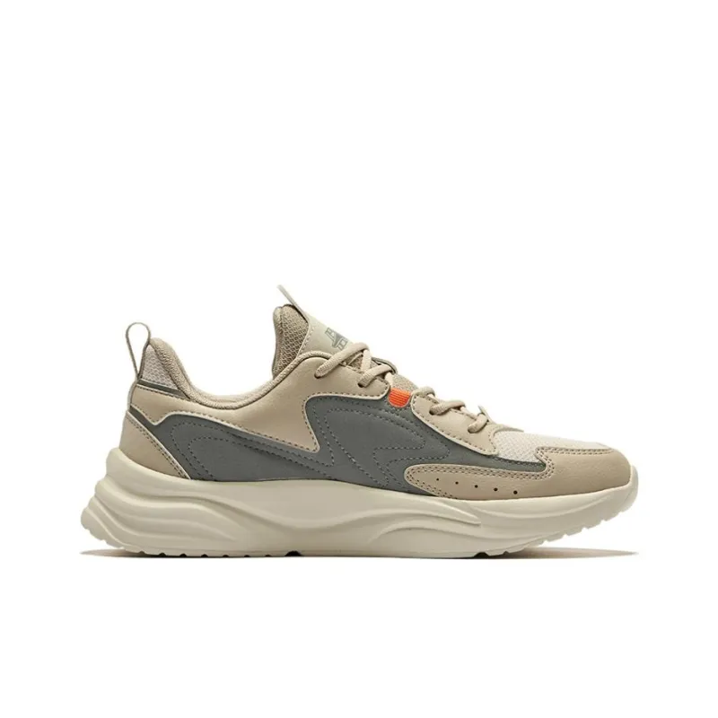 Erke Chuan Dust 2.0 Durable Breathable Low Top Casual Shoes Men's Light Linen Pebble Gray-1
