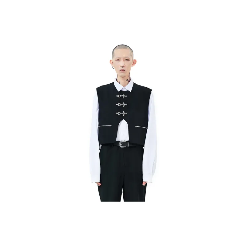 ETERNITY ITA Loose Fit Techwear Vest Unisex Black-4