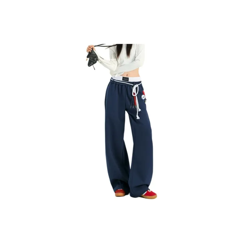 YINLEI Casual Pants Women's Navy Blue-1