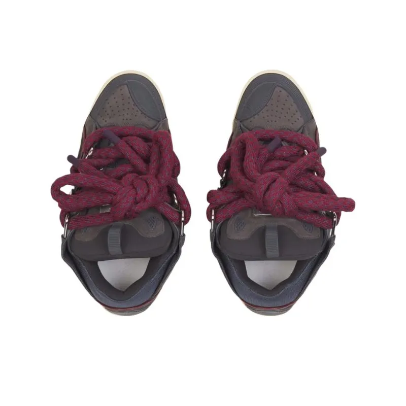 Lanvin Curb Low Top Skateboard Shoes Men's Gray Blue-3