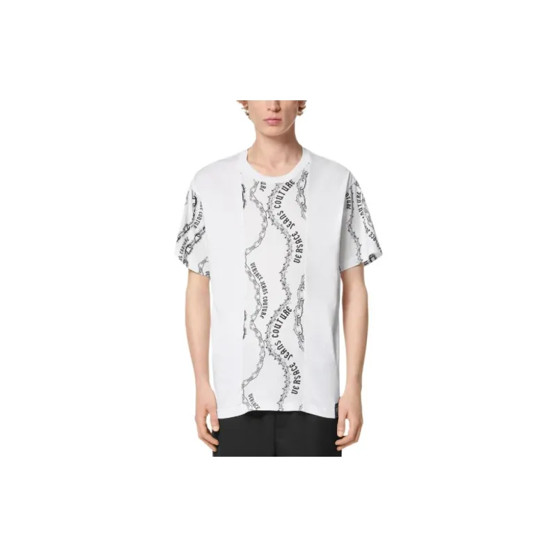 VERSACE JEANS COUTURE Logo print Panelled T shirt-2