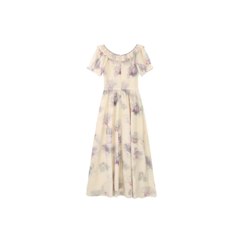 Incolore Short Sleeved Dresses Women's Purple-1