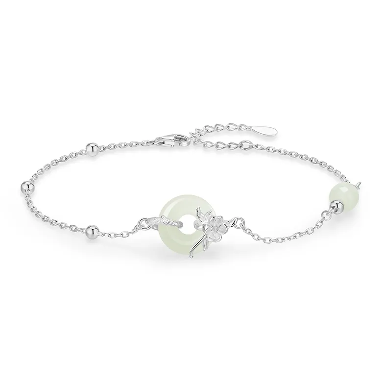 Central Fashion Hetian Jade Bracelets Green Jade Women's-20
