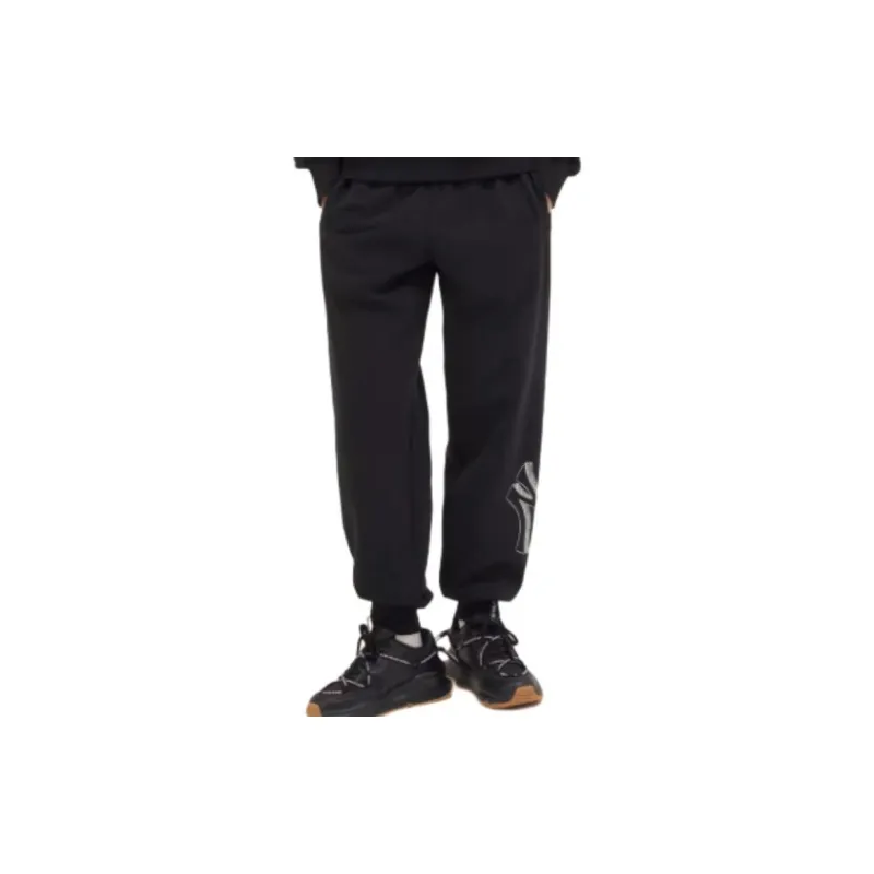 MLB New York Yankees Knitted Sweatpants Unisex Charcoal Wood Gray-3