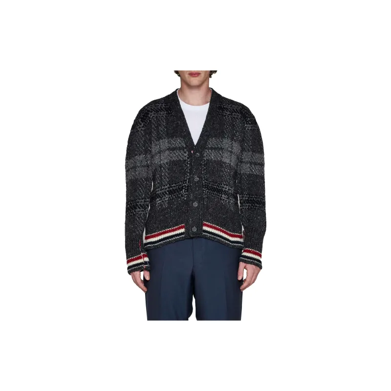 THOM BROWNE Tartan check Pattern Cardigan-3