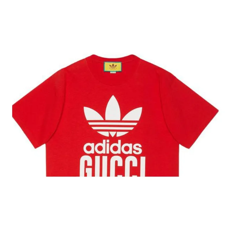 Adidas Gucci Red And White Shirt Gucci X Adidas Cotton Jersey T