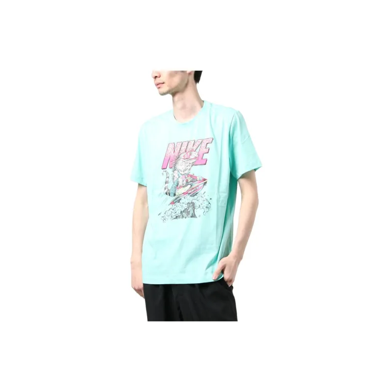 Nike T Shirts Men Turquoise-1