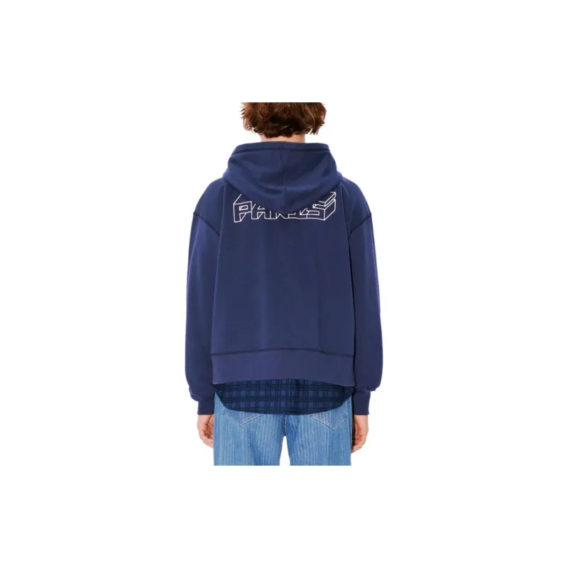 KENZO Logo Embroidered Zip Up Hoodie-4