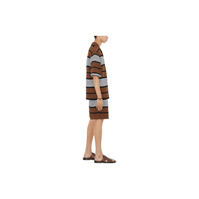 Burberry Short sleeve Stripe Print Nylon Oversized Shirt-3