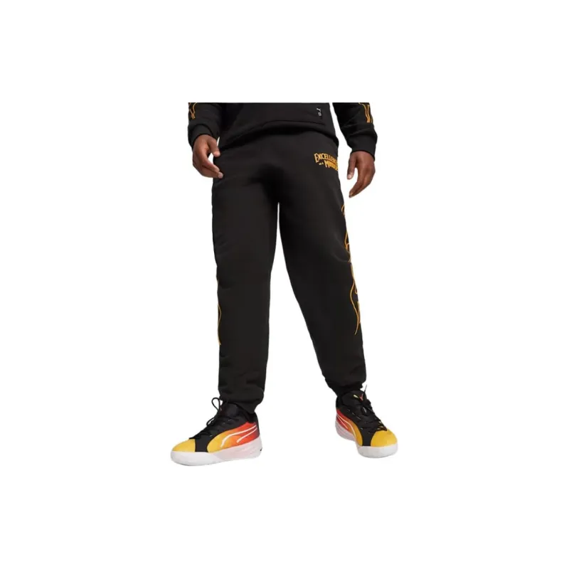 PUMA Caution Basketball Track Pants Casual Pants Men's Black-2