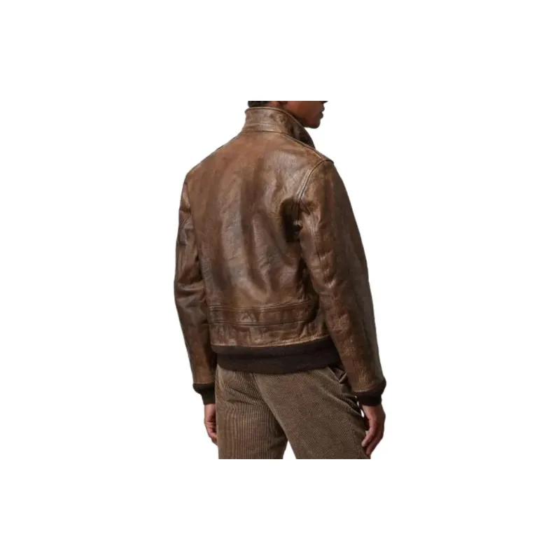 Ralph Lauren Purple Label Ridley Leather Bomber Jacket Jackets & Coats Men's Brown-2
