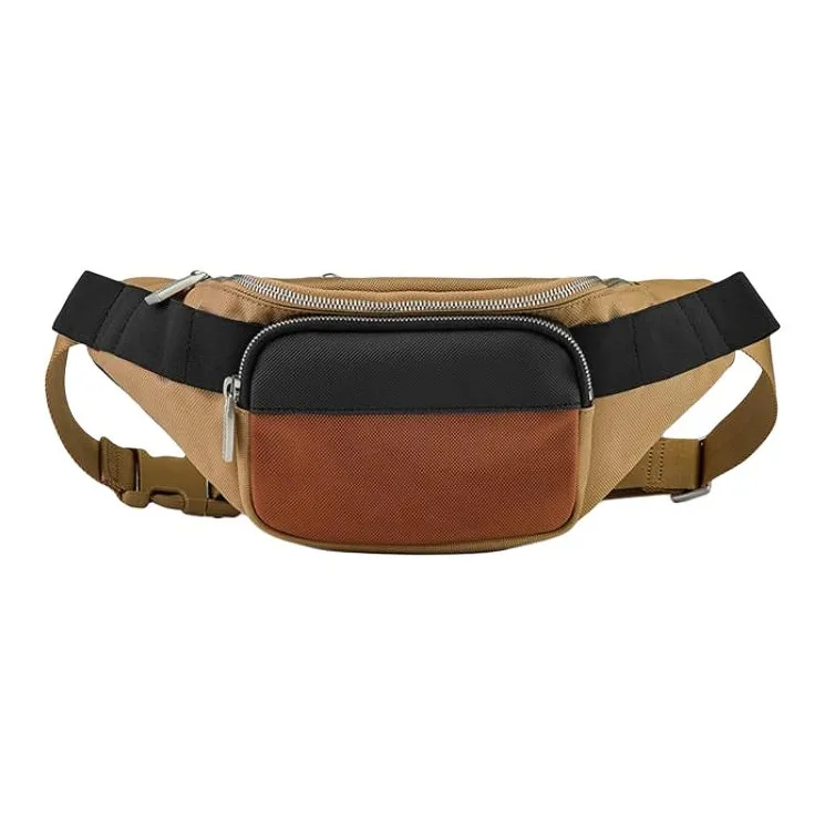 LACOSTE Fabric Fanny Pack Regular Men's Corn Gray & Faint Red & Black-0