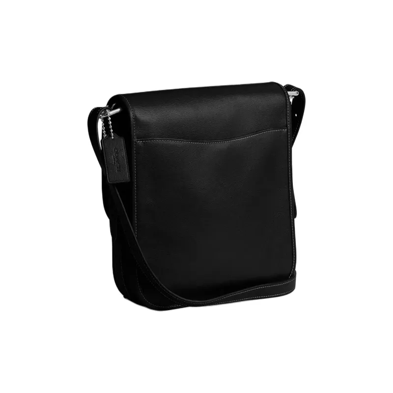 COACH Hitch Natural Grained Leather Shoulder Bag Crossbody Bag Medium Size Men's Black-2