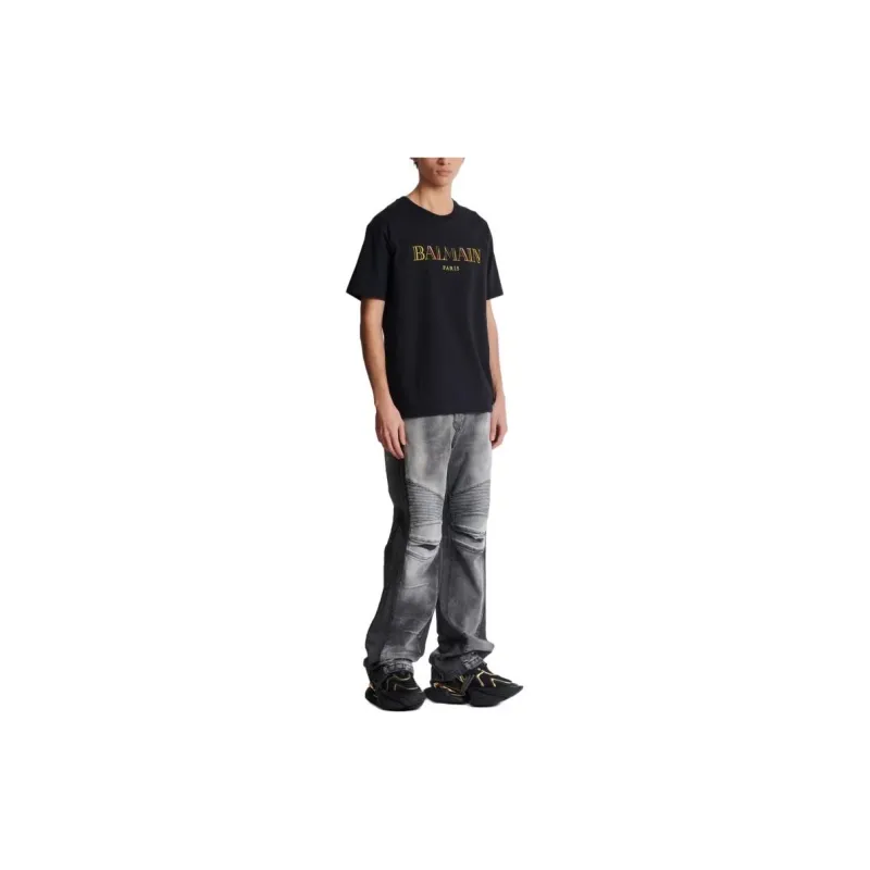 BALMAIN Vintage Logo Embroidered T Shirt-3