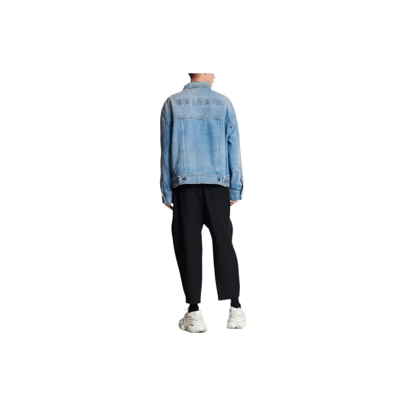 BALMAIN Distressed Rear Logo Printed Jacket-2