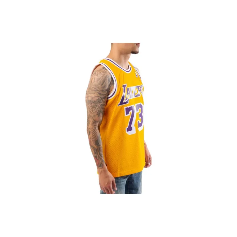 Mitchell & Ness Dennis Rodman Los Angeles Lakers 1998 99 Hardwood Classics Swingman Jersey-5