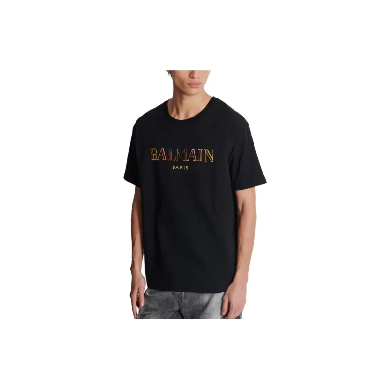 BALMAIN Vintage Logo Embroidered T Shirt-4