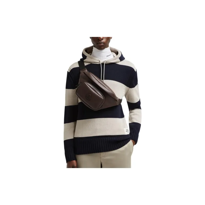 Moncler Striped Drawstring Knitted Hoodie-1