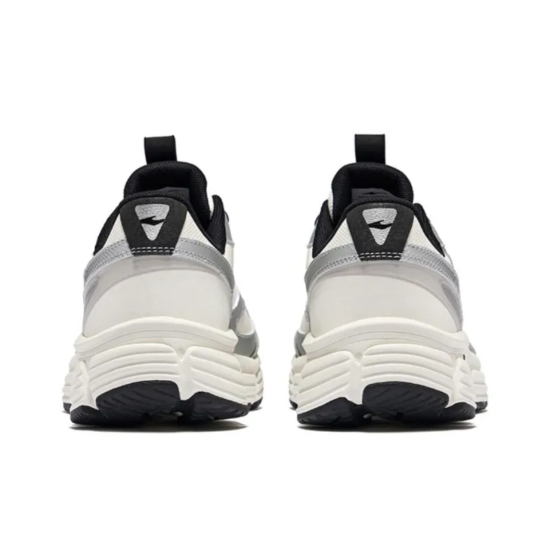 Erke Grandiose Wear Resistant Height Increasing Low Top Casual Shoes Men's Microcrystal White Bright Silver-3