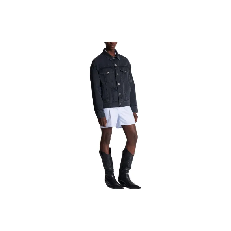 BALMAIN Distressed Denim Jacket-3