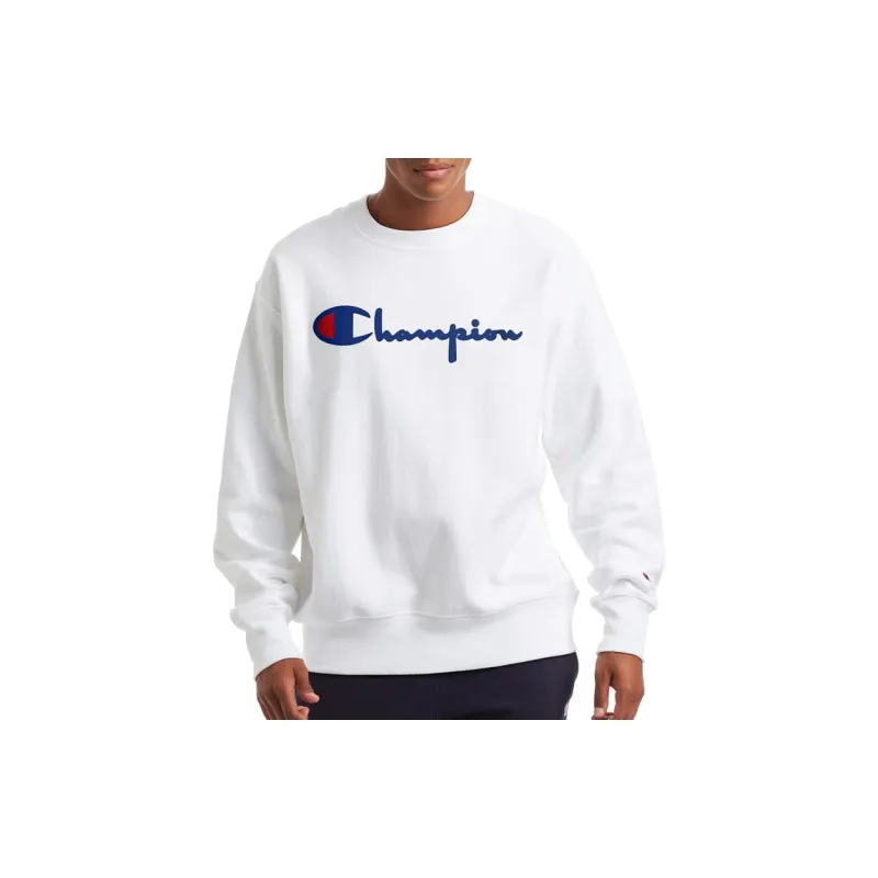 Champion Crew Neck Loose Fit Regular Sweatshirt US Version Men's White-1