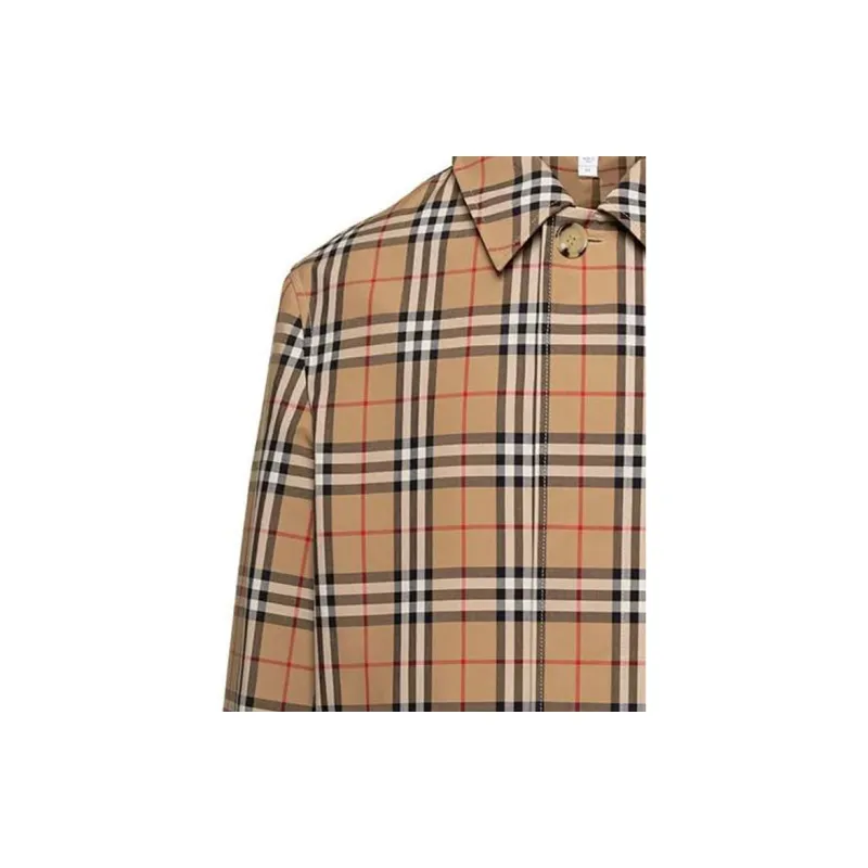 Burberry Check pattern Cotton Trench Coat-2