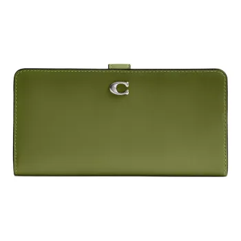 COACH Skinny Wallet Calfskin Wallet Small Size Women's Dark Lime