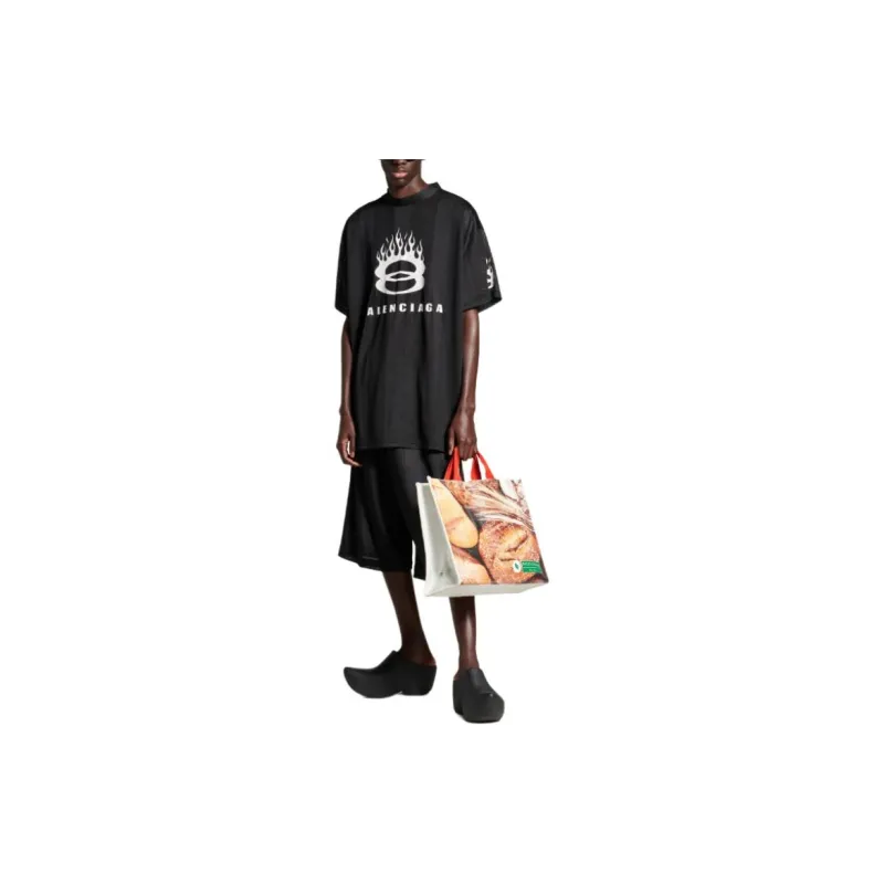 Balenciaga Burning Unity T Shirt Oversized T Shirt Men's Black-2