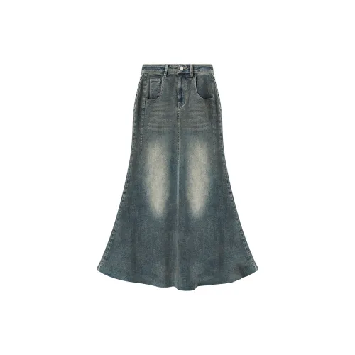 THE SEA LIFE Denim Long Skirts Women's Moon Blue Beauty