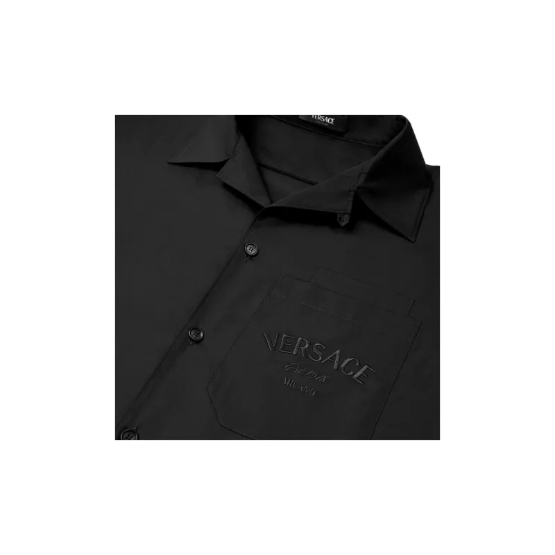 VERSACE Barocco Printed Short Sleeved Poplin Shirt-5