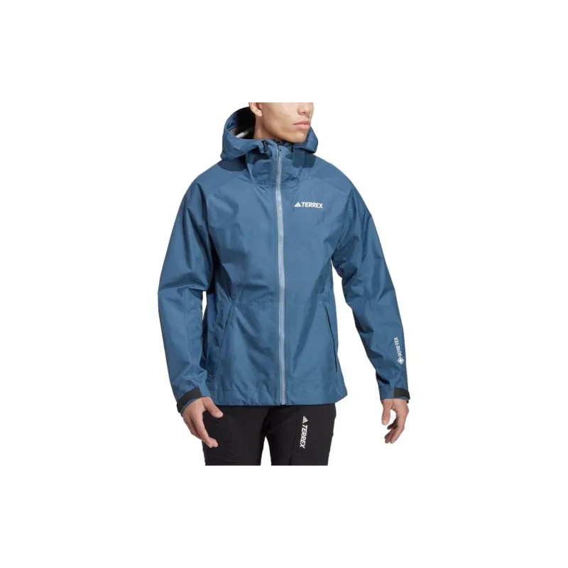 Adidas TERREX XPERIOR Water-Resistant Windproof Breathable Windbreaker Jacket Men's Blue-3