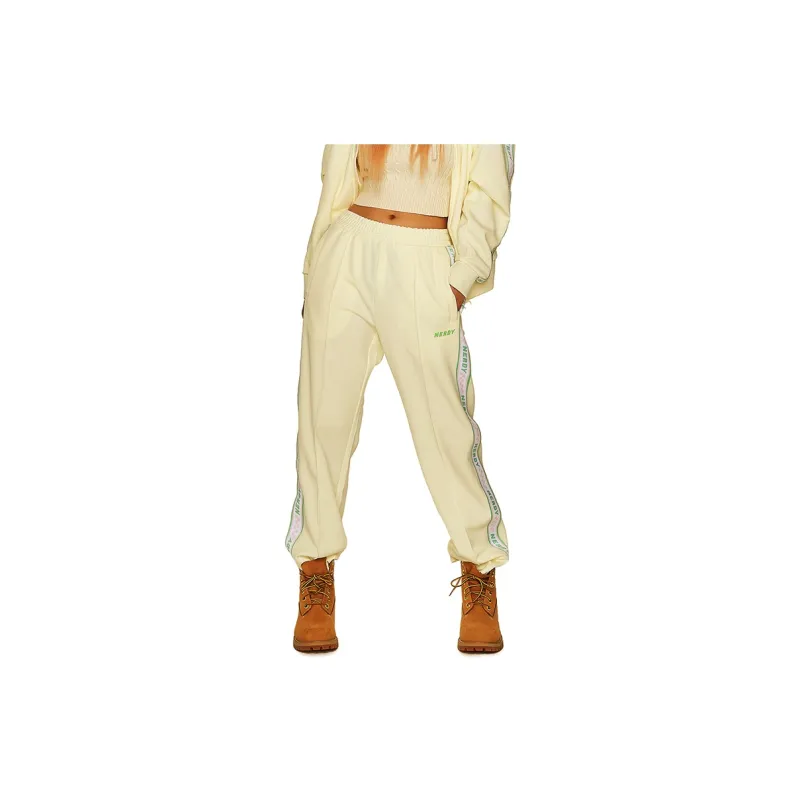 NERDY Casual Pants Unisex Light Yellow-3