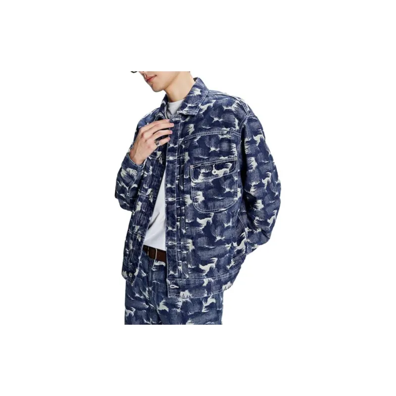 Lee Denim Jackets Men Medium Dark Blue-1