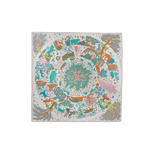 HERMES Cashmere, Mulberry Silk Shawls Women's Mixed Gray