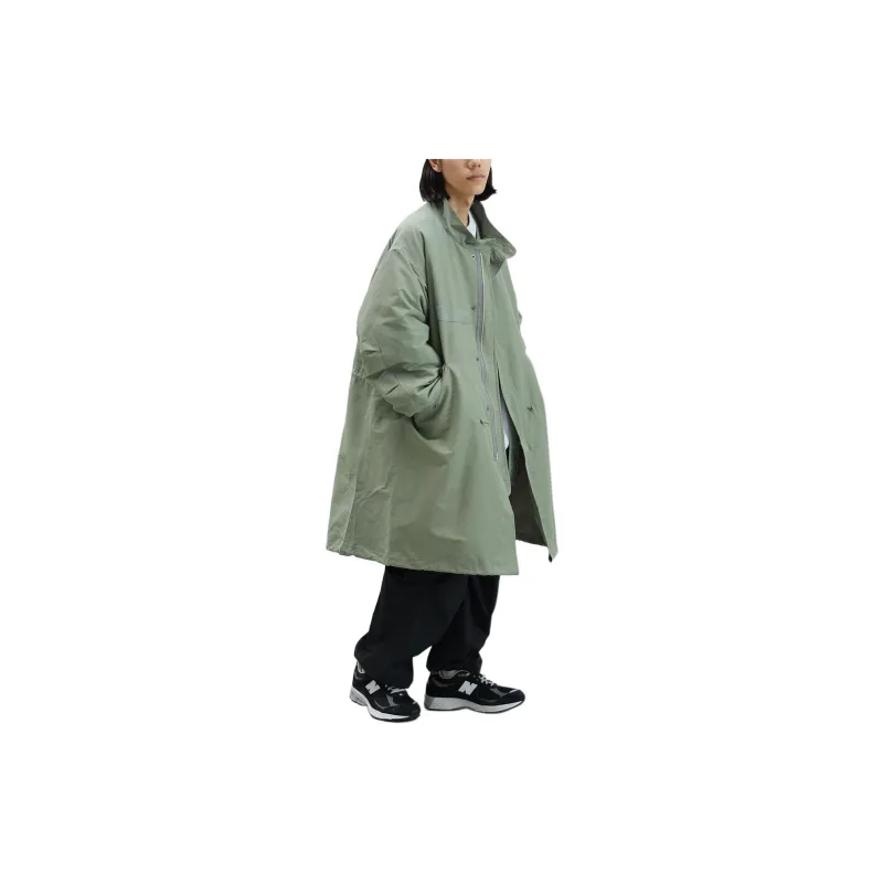 Beams Trench Coat Men's Olive Green-3