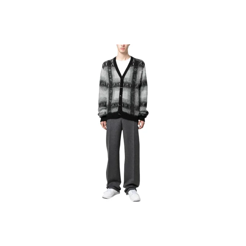 AMIRI FW22 V Neck Fitted Long Sleeved Knitwear Men's Light Gray-2