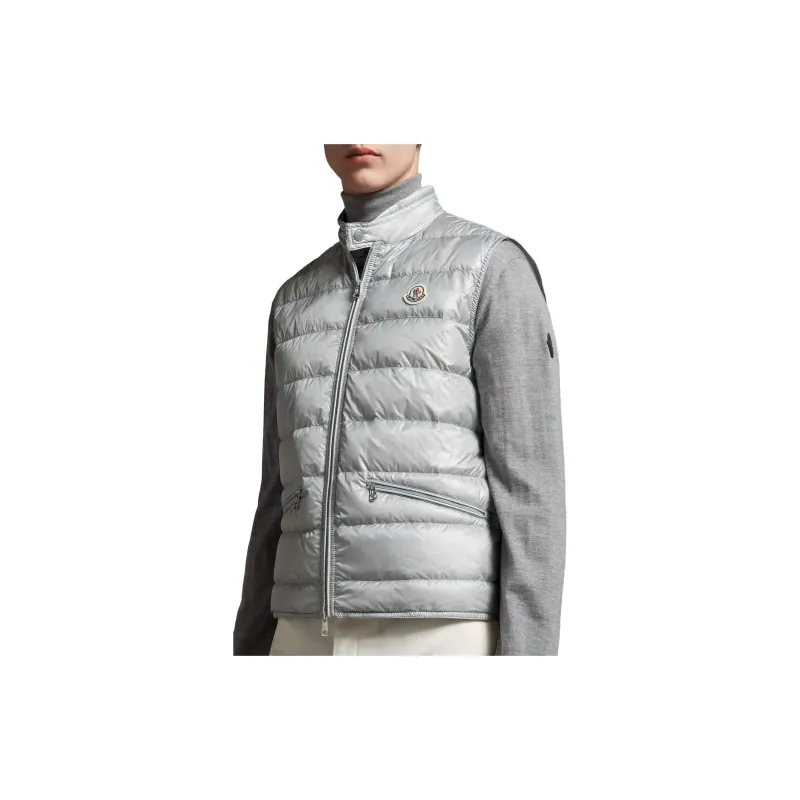 Moncler Vests Men Light Gray-1
